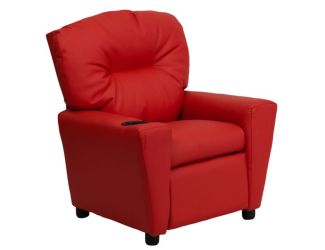 Red Vinyl Kids Recliner