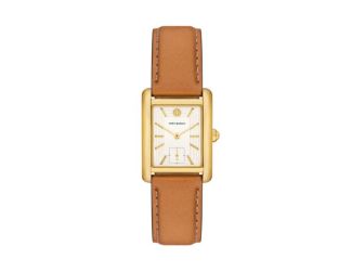 Ladies' Eleanor Gold & Brown Leather Strap Watch Cream Dial