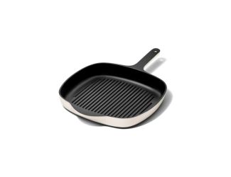 10.5" Enameled Cast Iron Grill Pan Cream