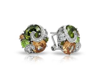 Belle Etoile Round Cubic Zirconia studded Andromeda Earrings - 925 Sterling Silver.