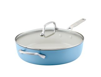 Hard Anodized Ceramic 5qt Saute Pan w/ Lid Blue Velvet