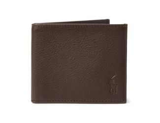 Pebbled Leather Billfold Brown