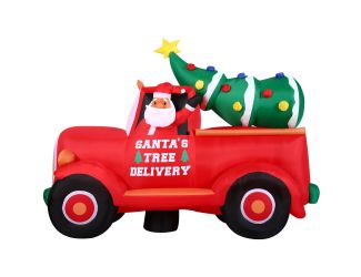 6-Ft. Tall Pre-Lit Inflatable Christmas Pickup Truck