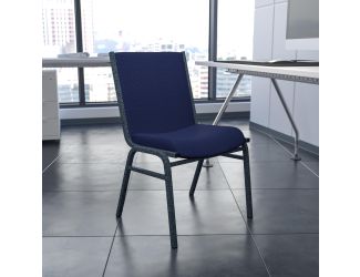 Heavy Duty Navy Blue Dot Fabric Stack Chair - Reception Furniture