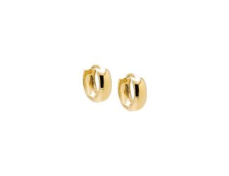 Wide Solid Cartilage Huggie Earring 14K Size 10MM