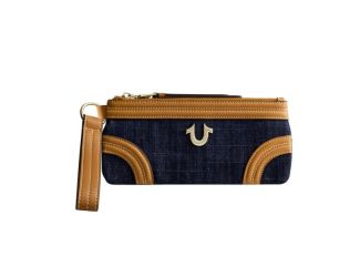 Horseshoe Denim Wristlet Wallet