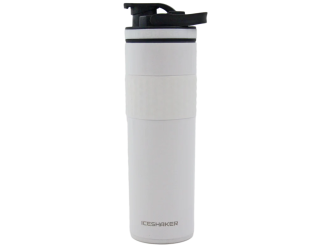 20oz Skinny Shaker Bottle - Shaker lid w/handle & agitator-White