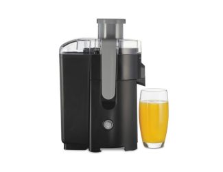 HealthSmart Compact Juice Extractor w/ Large Chute Black and Gray