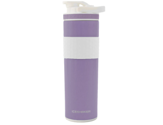 20oz Skinny Shaker Bottle - Shaker lid w/handle & agitator-Lilac w/white grip