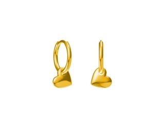 Sterling Silver Heart Huggie Earrings