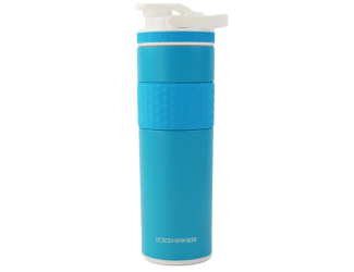 20oz Skinny Shaker Bottle - Shaker lid w/handle & agitator-Caribbean Blue