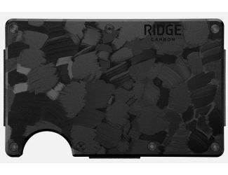 The Ridge Wallet RFID-Blocking with Cash Strap in Forged Carbon