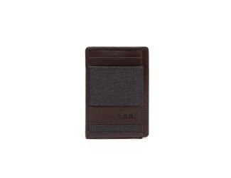 Alpha Money Clip Card Case Anthracite/Brown