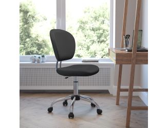 Mid-Back Gray Mesh Padded Swivel Task Office Chair with Chrome Base