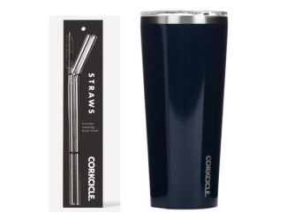 Tumbler & Stainless Straw Set-Gloss Navy