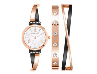 Women's Grey Bracelet Watch Set