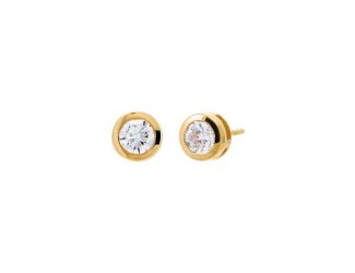 Lab-Grown Diamond Bezel Studs 14K Size 1.5 CT