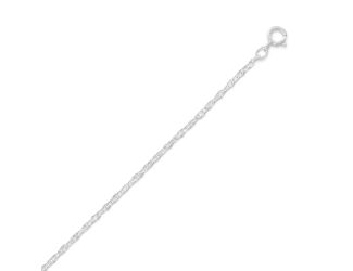 24" 1mm Sterling Silver Italian Rope Chain