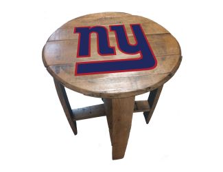 New York Giants Oak Barrel Table