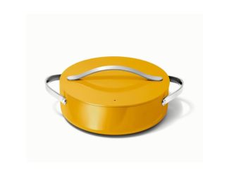 6qt Nonstick Ceramic Rondeau Pan w/ Lid Marigold