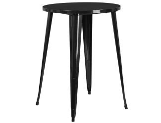 30" Round Black Metal Indoor-Outdoor Bar Height Table - Industrial Table