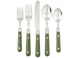 20pc LePrix Flatware Set - Moss Green