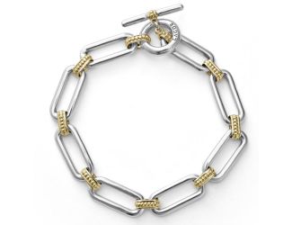 Two-Tone Link Bracelet Size 7"