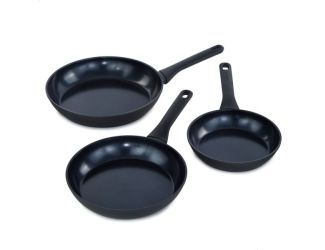 DiNA Helix 3pc Recycled Aluminum Non-Stick Ceramic Fry Pan Set