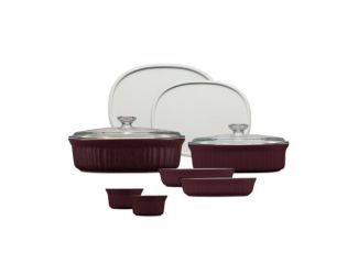 French White 10pc Bakeware Set Cabernet