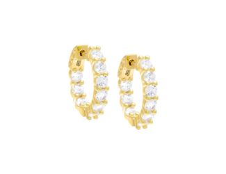 CZ Small Round Hoop Earring Size 16MM