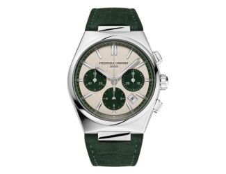 Men's HIGHLIFE CHRONOGRAPH AUTOMATIC Leather Strap watch, Green dial
