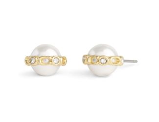 Vintage Charms Signature Pearl Stud Earrings - Pearl/Gold