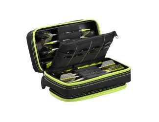 Casemaster Plazma Pro Dart Case Black with Yellow Zipper and Phone Pocket