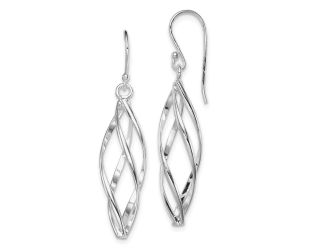 Sterling Silver Long Twisted Earrings