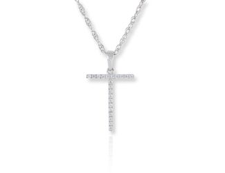PARIKHS Initial Pendant Alphabet 'T' in CZ with chain in 925 Sterling Silver