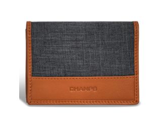 Denim Leather Cardholder Size 4.25" x 3"