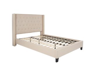 Beige Queen Size Riverdale Platform Bed Frame