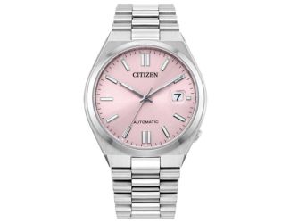 Unisex Tsuyosa Stainless Steel Bracelet watch, Pink dial