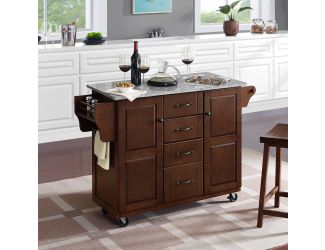 Eleanor Solid Granite Top Kitchen Cart