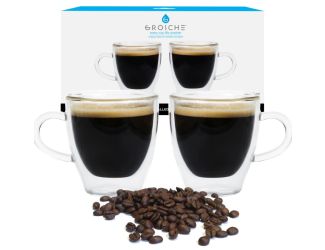 Glassware: Double Walled Espresso Turin Cup - 2 x 140ml/4.7 fl. oz with handle