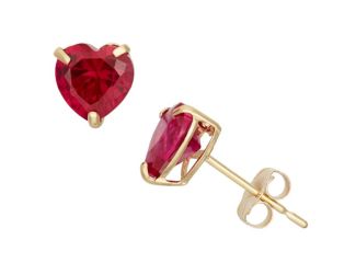 10k Gold CR Ruby Stud Earrings Size 1 Pair