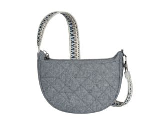 Boho Anti-Theft Crescent Crossbody Geo Gray Heather