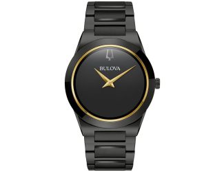 Men's Modern Millennia Stainless Steel Bracelet watch, Black dial