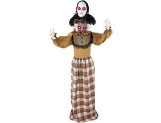 Lifesize Animatronic Haunted Woman with Lights and Sound, Indoor/Covered Outdoor Halloween Decoratio