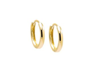 Solid Rounded Huggie Earring 14K Size 12MM