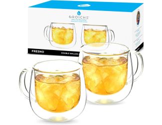 Glassware: Double walled Fresno 280 ml double walled cups with handle