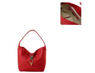 Lucca Leather Logo Lock Hobo