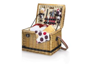 Yellowstone Basket - Moka Collection - Brown with Beige & Red Accents