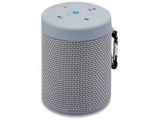 Waterproof Fabric Portable Speaker w/ Speakerphone Light Gray