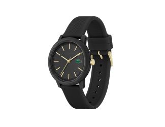 Mens 12.12 Gold & Black Silicone Watch Black Dial